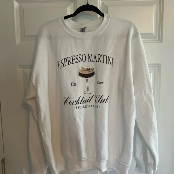Gildan White Espresso Martini Sweater - Picture 1 of 1